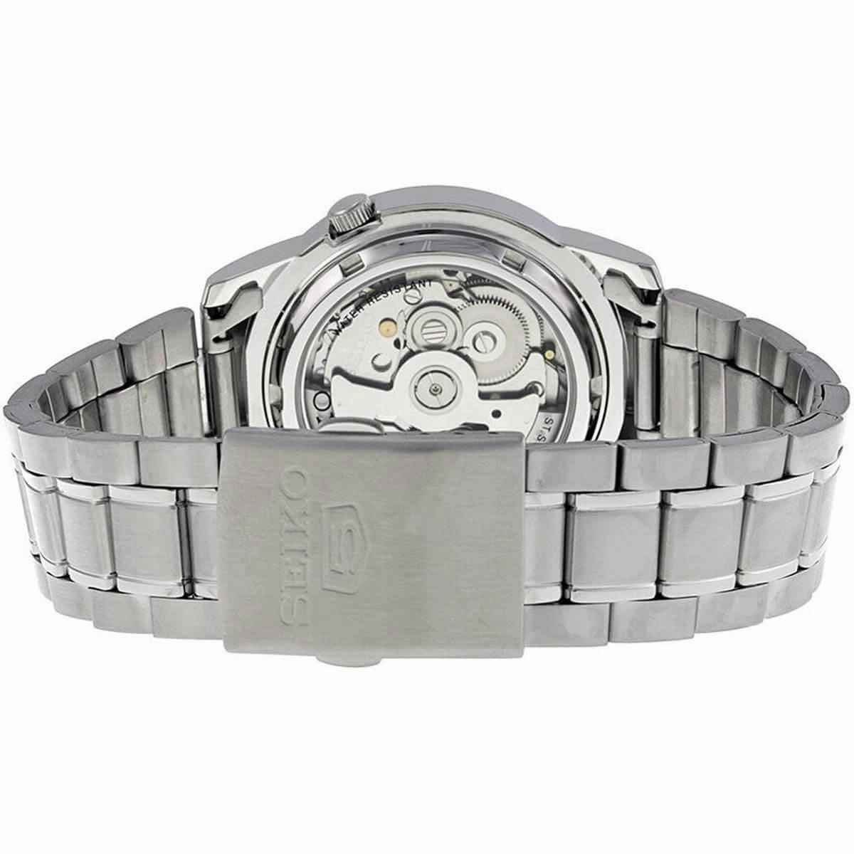 Seiko Men's Automatic Watch - 5 Sports Day-Date White Dial Steel Bracelet | SNKE49K1