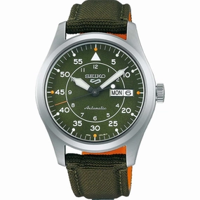 Seiko Men's Automatic Watch - 5 Sports Power Reserve Dark Green Nylon Strap | SRPH29K1