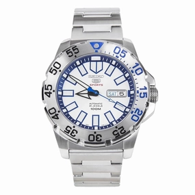 Seiko Men's Automatic Watch - 5 Sports White Dial Steel Bracelet | SRP481K1