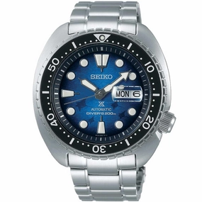 Seiko Men's Automatic Watch - Prospex Save the Ocean Blue Dial Bracelet | SRPE39K1