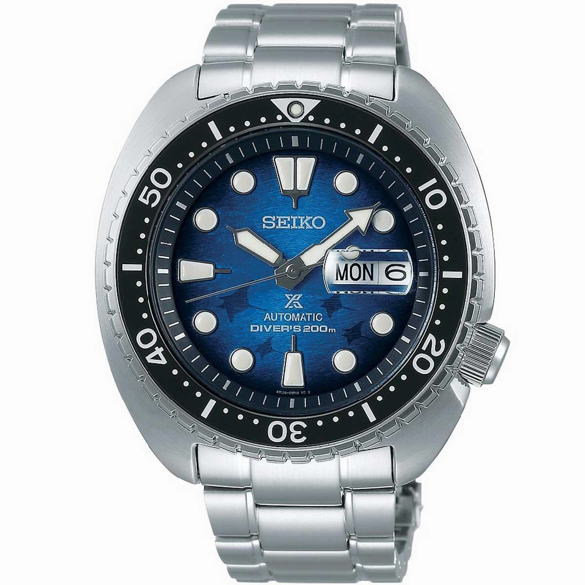 Seiko Men's Automatic Watch - Prospex Save the Ocean Blue Dial Bracelet | SRPE39K1