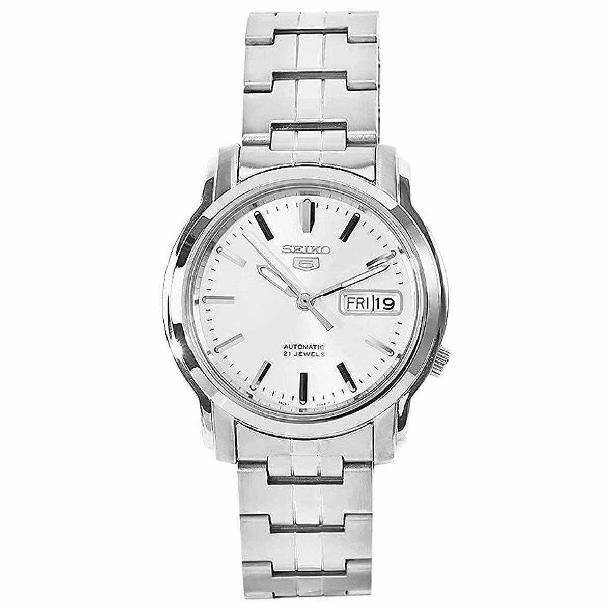 Seiko Men's Automatic Watch - Seiko 5 Silver Tone Stainless Steel Bracelet | SNKK65K1