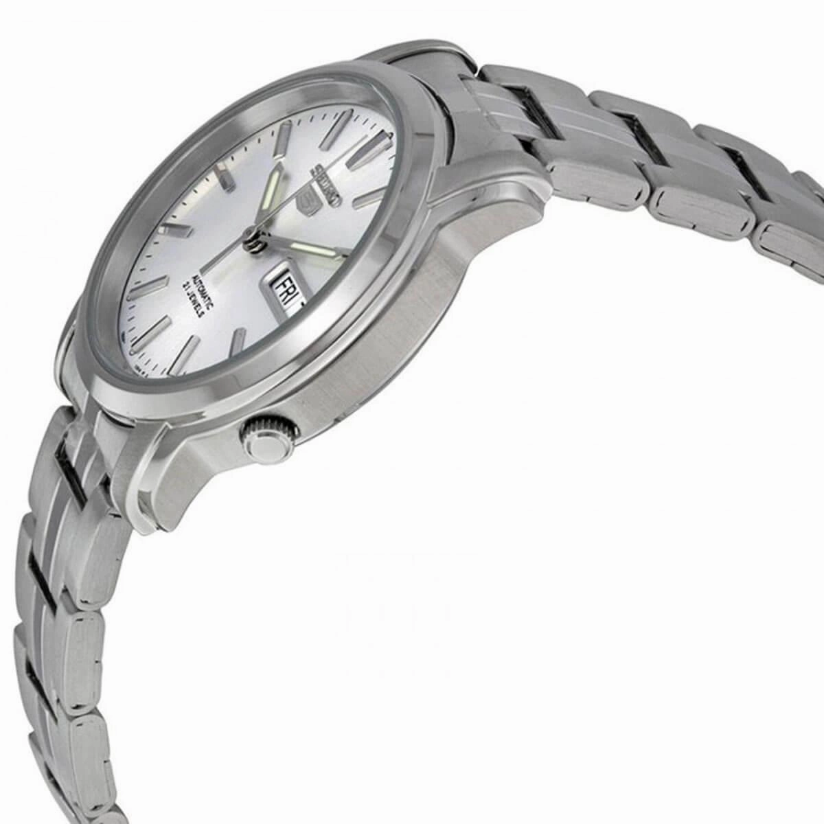 Seiko Men's Automatic Watch - Seiko 5 Silver Tone Stainless Steel Bracelet | SNKK65K1
