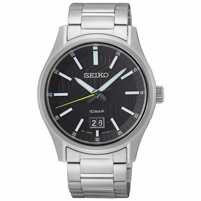 Seiko Men's Quartz Watch - Conceptual Regular Black Dial Steel Bracelet | SUR535P1