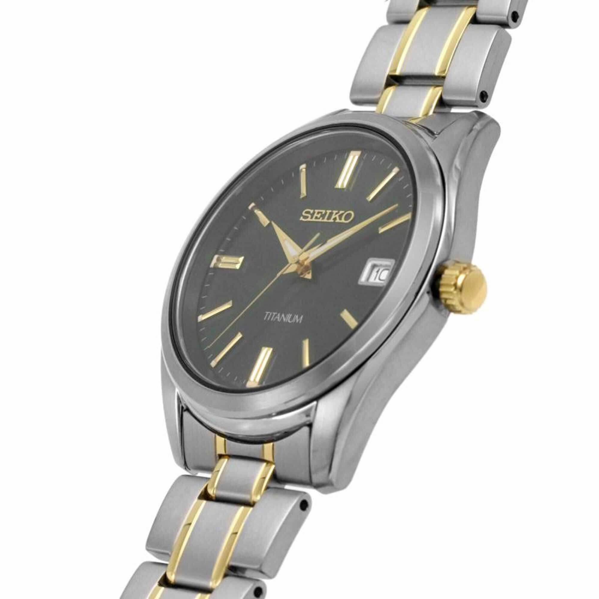 Seiko Men's Quartz Watch - Discover More Green Dial Two Tone Bracelet | SUR377P1