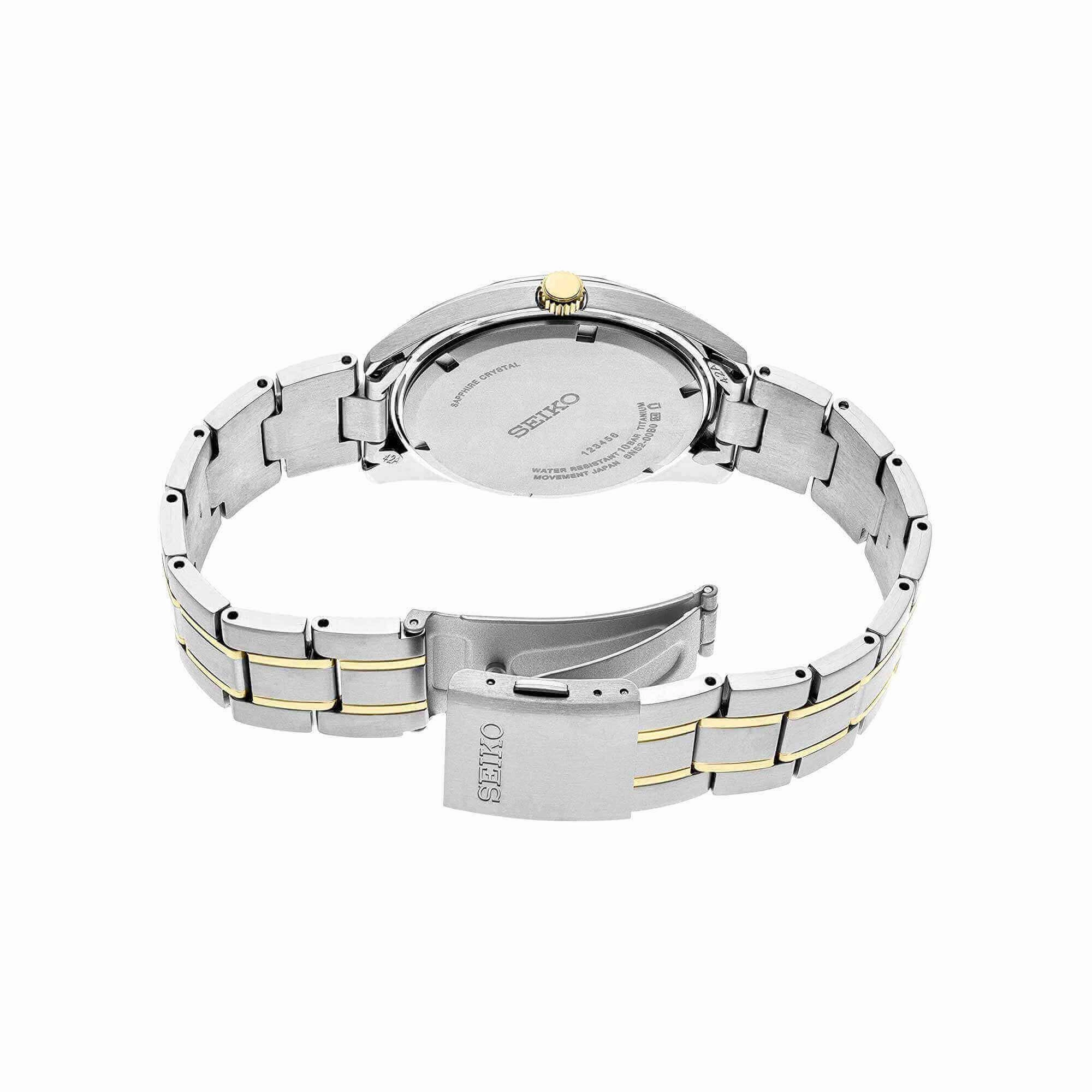 Seiko Men's Quartz Watch - Discover More Green Dial Two Tone Bracelet | SUR377P1