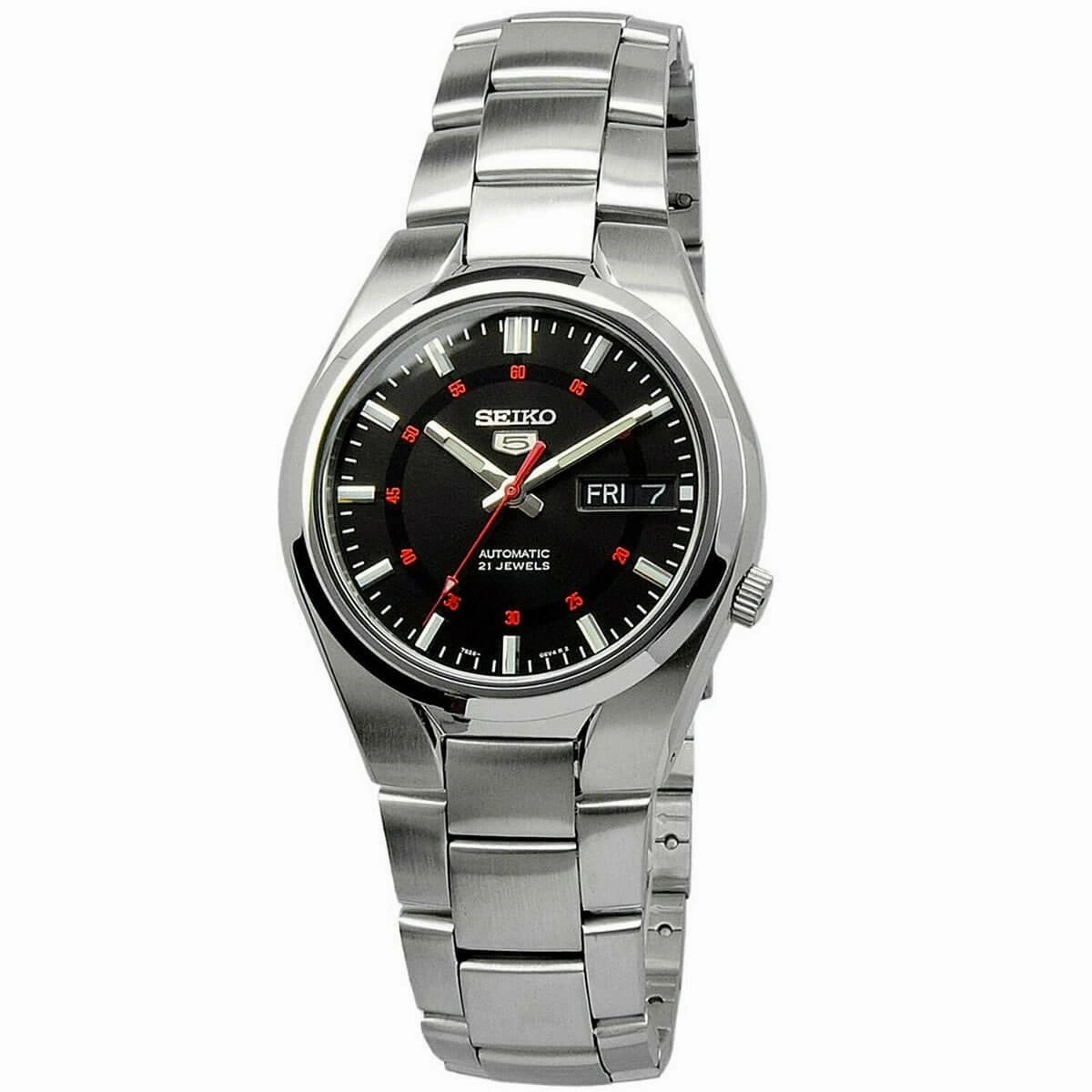 Seiko Men's Watch - Automatic Black Dial Stainless Steel Bracelet | SNK617K1