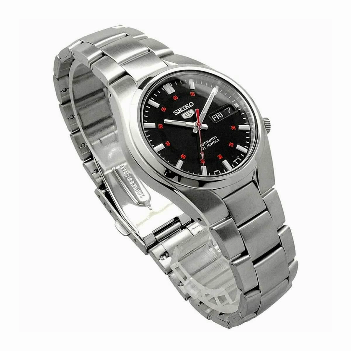 Seiko Men's Watch - Automatic Black Dial Stainless Steel Bracelet | SNK617K1