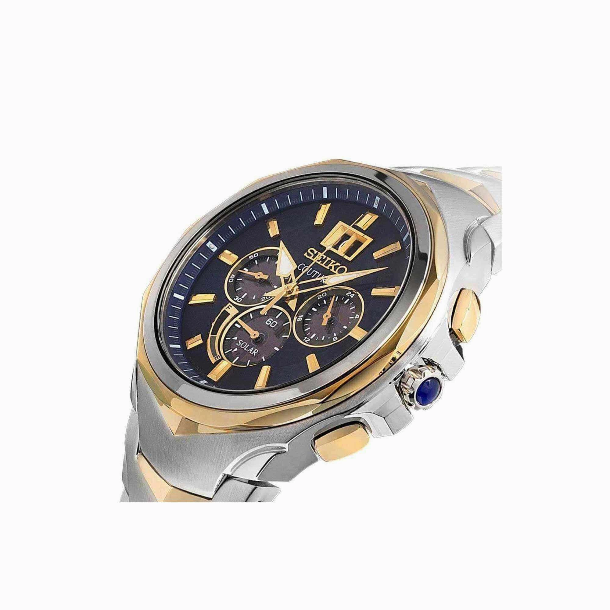 Seiko Men's Watch - Coutura Power Reserve Blue Dial Two Tone Bracelet | SSC642P1