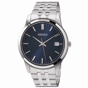Seiko Men's Watch - Essential Quartz Blue Dial Silver Steel Bracelet Date | SUR399P1