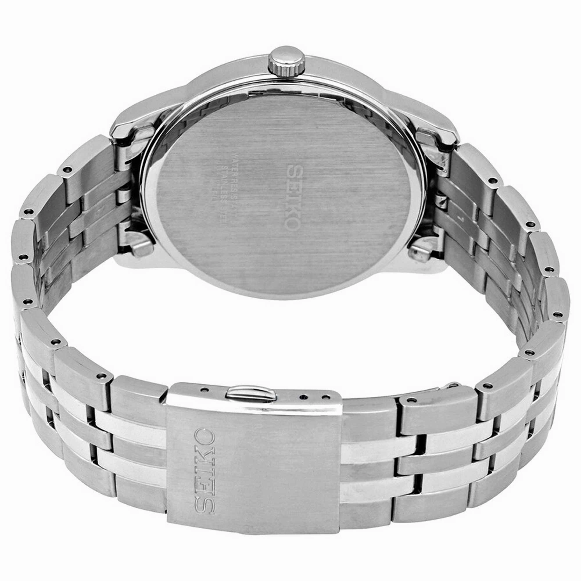 Seiko Men's Watch - Essential Quartz Blue Dial Silver Steel Bracelet Date | SUR399P1