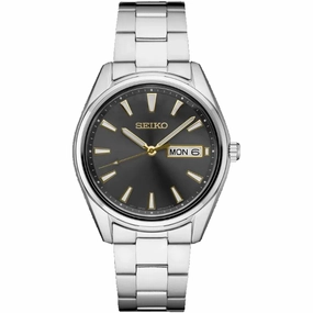 Seiko Men's Watch - Essentials Charcoal Dial Stainless Steel Bracelet | SUR343