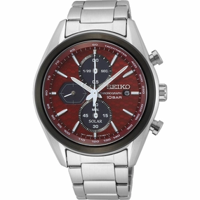 Seiko Men's Watch - Macchina Sportiva Red Dial Stainless Steel Bracelet | SSC771