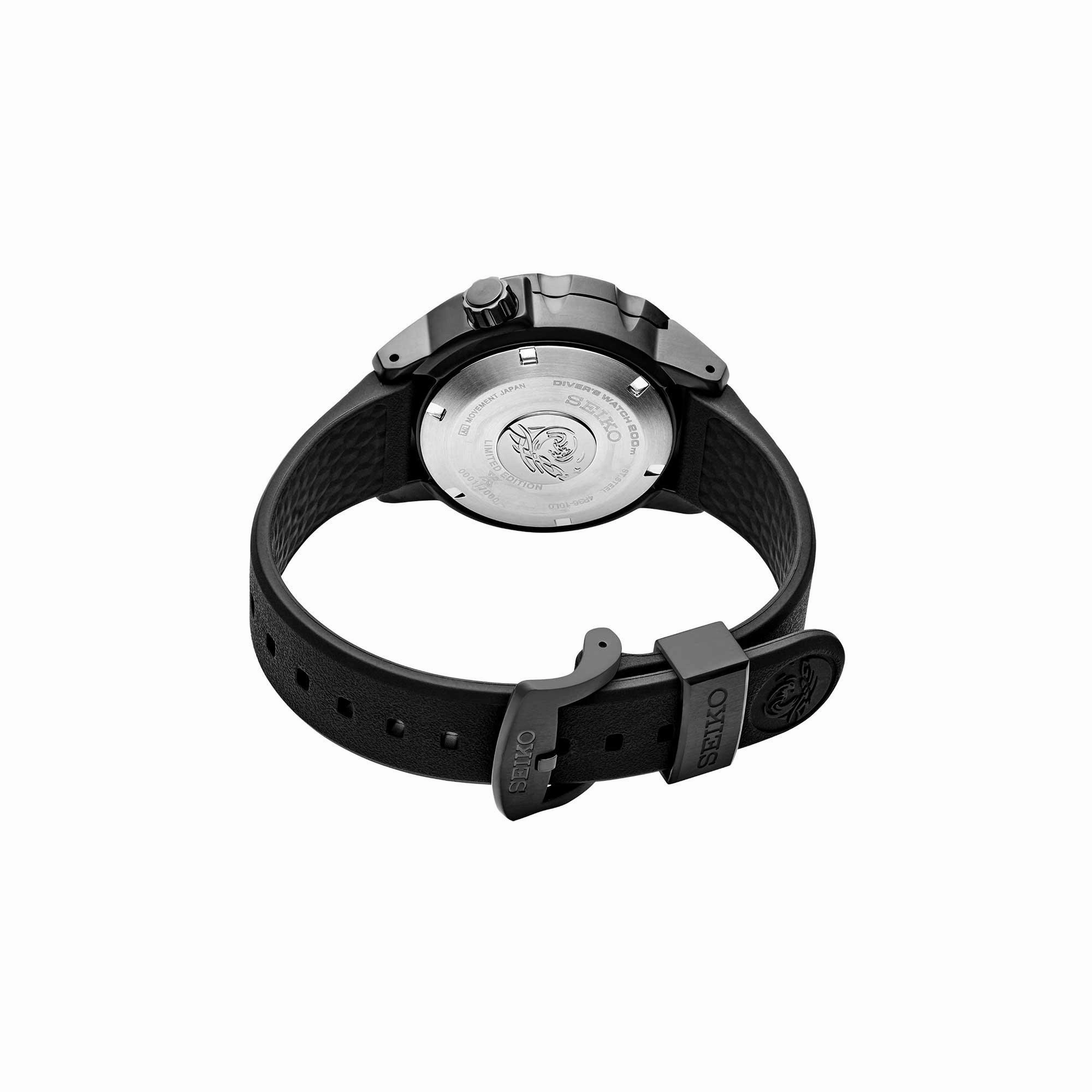 Seiko Men's Watch - Prospex Automatic Power Reserve Black Dial Rubber Strap | SRPH13K1