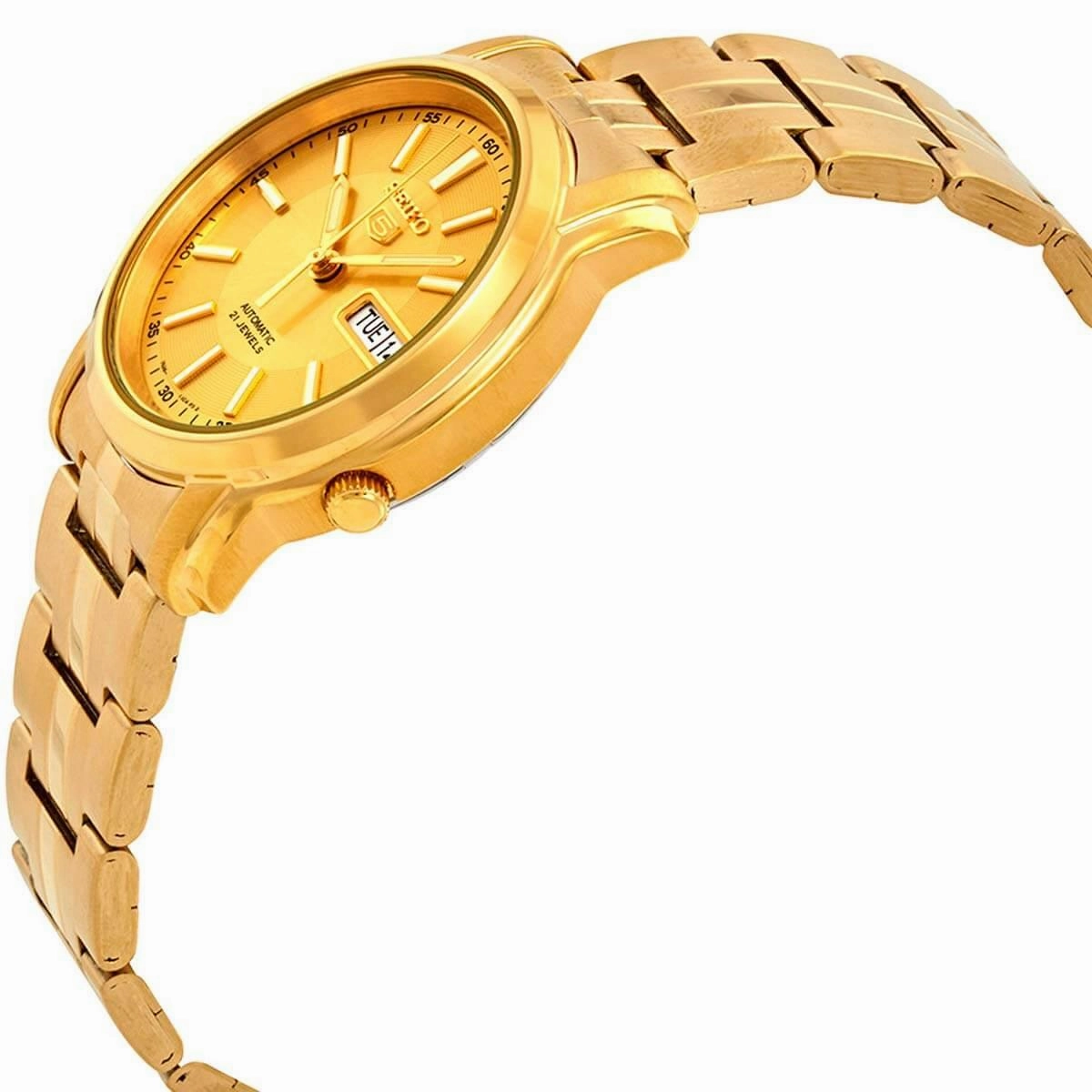 Seiko Men's Watch - Series 5 Automatic Gold Dial Stainless Steel Bracelet | SNKL86K1