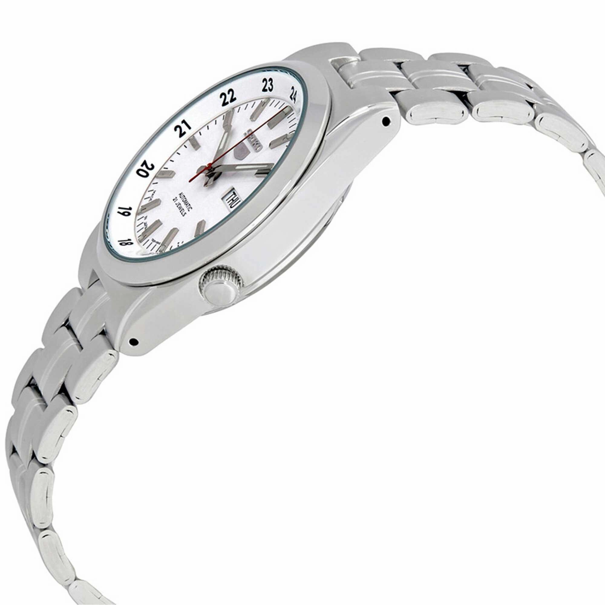 Seiko Men's Watch - Series 5 Date and Day Display Silver Steel Bracelet | SNK559J1