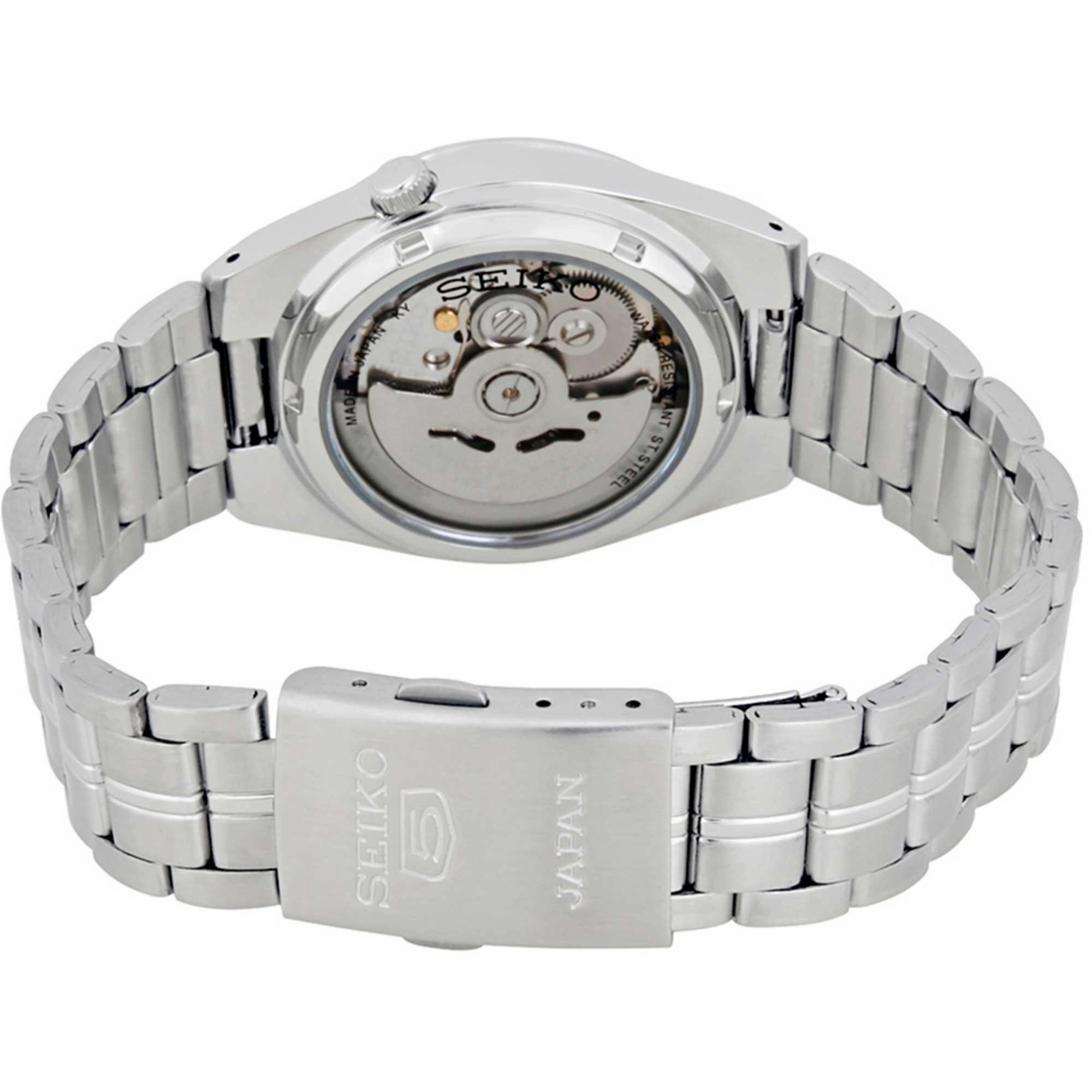Seiko Men's Watch - Series 5 Date and Day Display Silver Steel Bracelet | SNK559J1