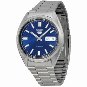 Seiko Men's Watch - Series 5 Power Reserve Blue Dial Silver Tone Bracelet | SNXS77J1