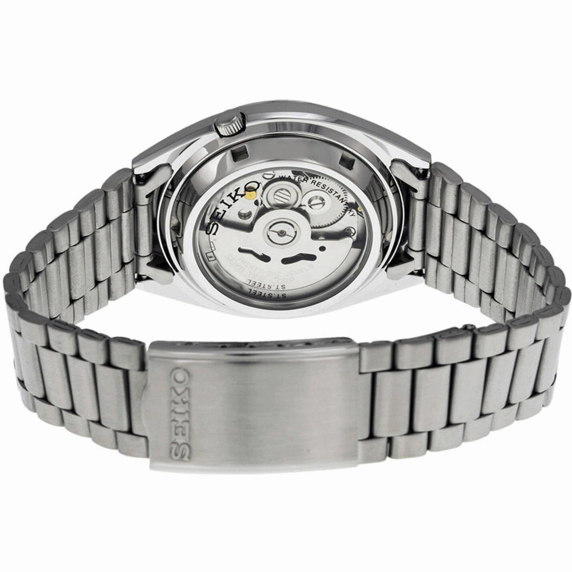 Seiko Men's Watch - Series 5 Power Reserve Blue Dial Silver Tone Bracelet | SNXS77J1