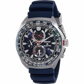 Seiko Prospex SSC489P1  Blue Silicone Strap Solar Chronograph Stainless Steel Men's Watch