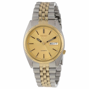 Seiko SNXJ92 Men's 5 Automatic Two Tone Steel Gold Tone Dial Watch