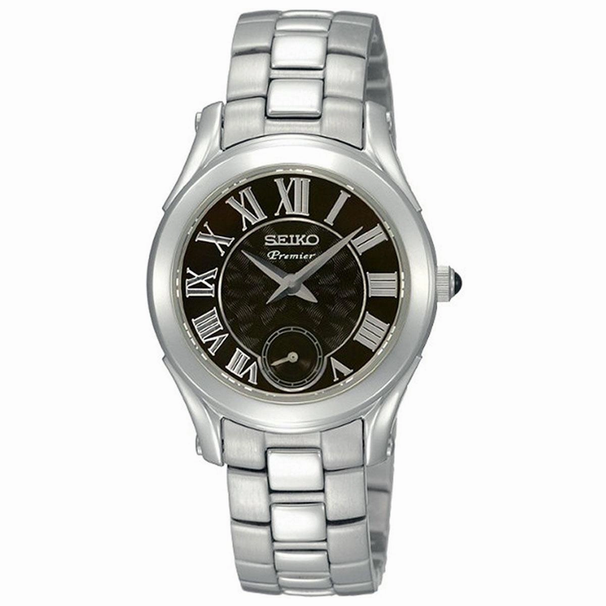 Seiko SRKZ71P1 Women's Premier Black Dial Stainless Steel Bracelet Watch