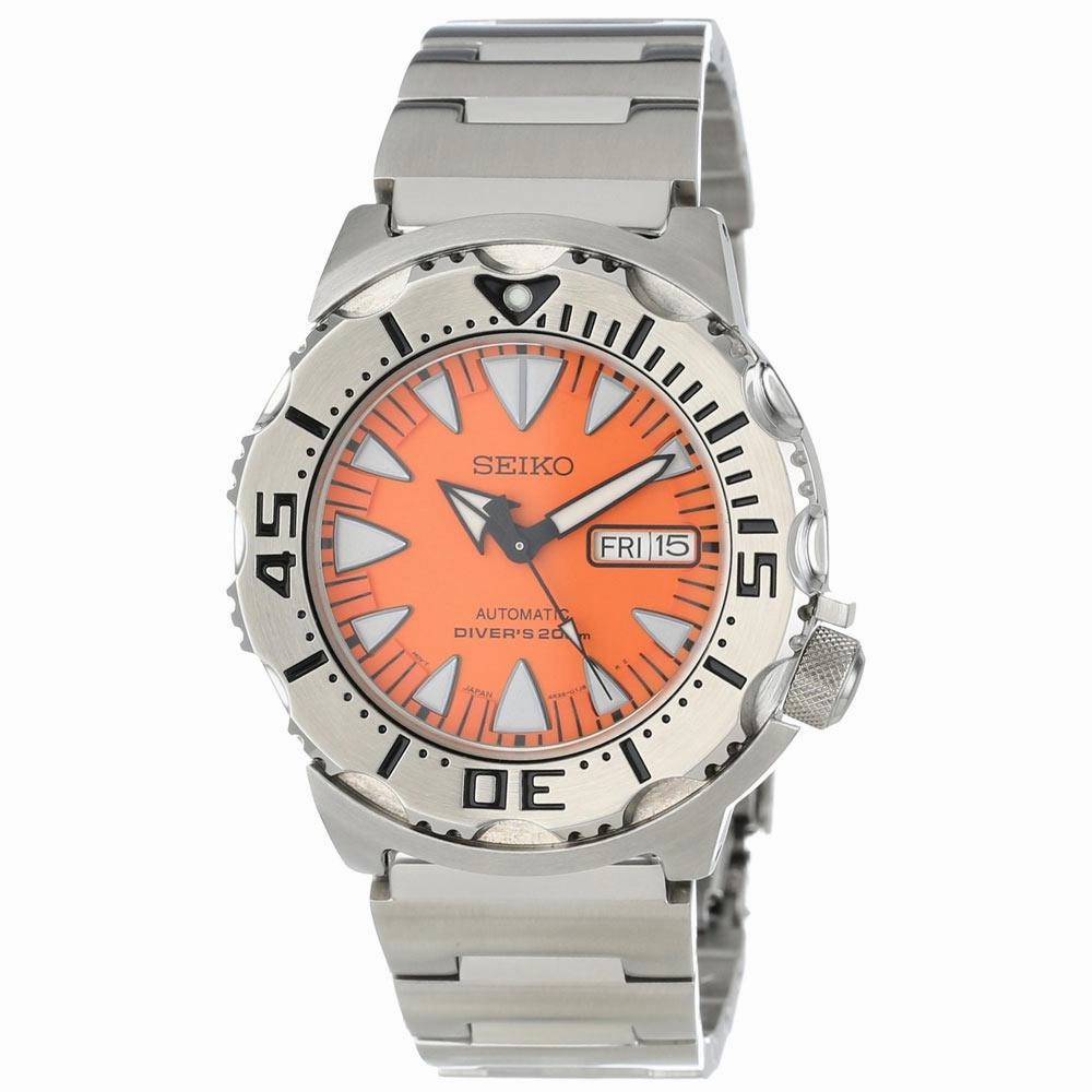 Seiko SRP309 Men's Classic Orange Dial Steel Bracelet Automatic Dive Watch