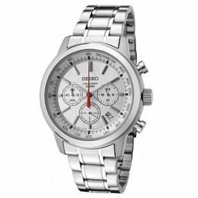 Seiko SSB035 Men's Silver Dial Stainless Steel Quartz Chronograph Watch