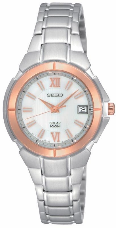 Seiko SUT026 Women's Quartz Rose Gold Stainless Silver Dial Watch