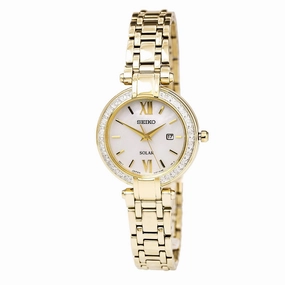 Seiko SUT182 Women's Tressia Conceptual Solar MOP Dial Yellow Gold Steel Diamond Watch