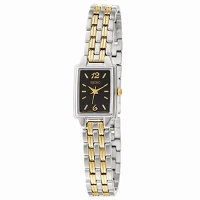Seiko SXGN57 Women's Dress Black Dial Two Tone Bracelet Watch