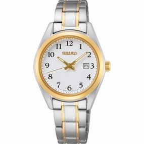 Seiko Women's Watch - Classic Quartz White Dial Two Tone Bracelet | SUR466P1