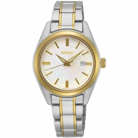 Seiko Women's Watch - Classic White MOP Dial TT Stainless Steel Bracelet | SUR636P1