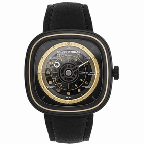 SevenFriday Unisex Watch - T-Series Automatic Skeleton Dial Black Strap | T2-06