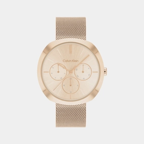 Shape Women Gold Analog Mesh Watch 25200340
