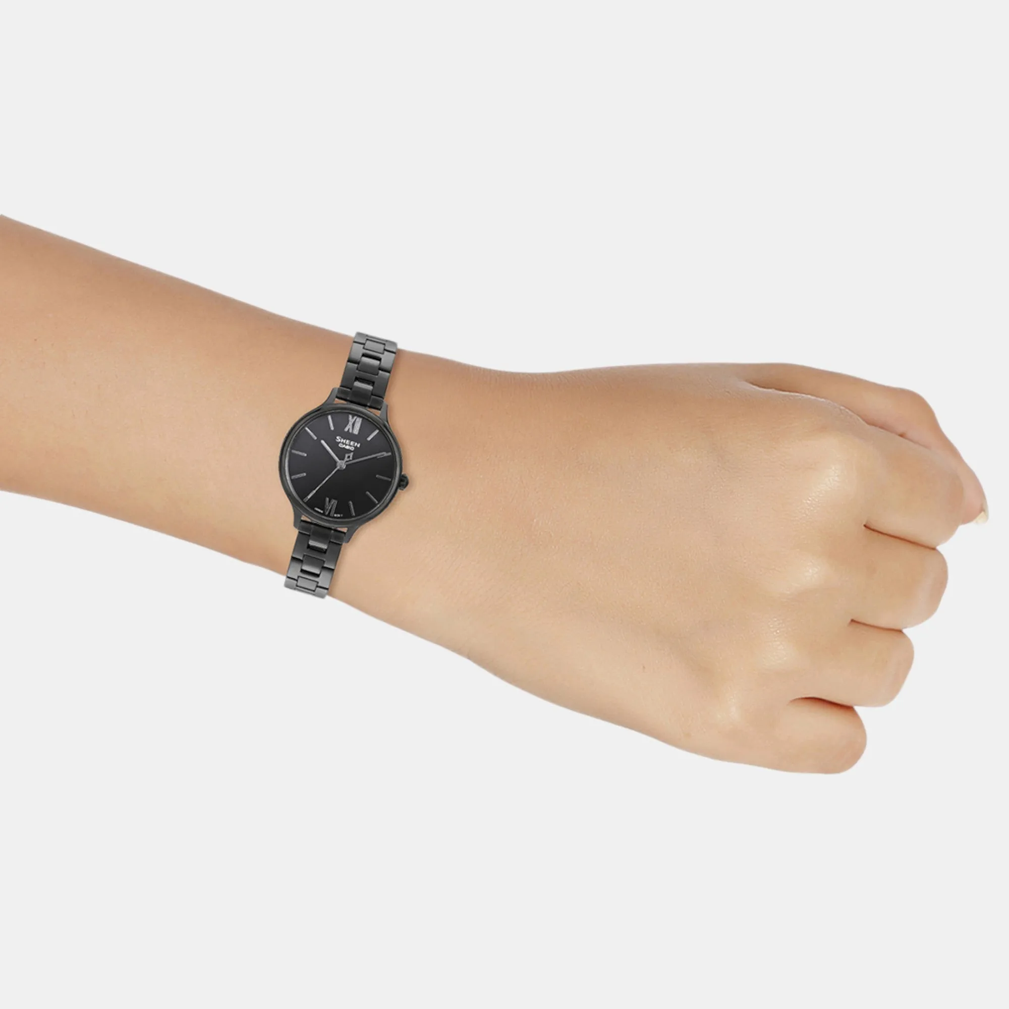 Sheen Women Quartz Black Dial Analog Stainless Steel Watch SHE-4560BD-1AUDF SH316