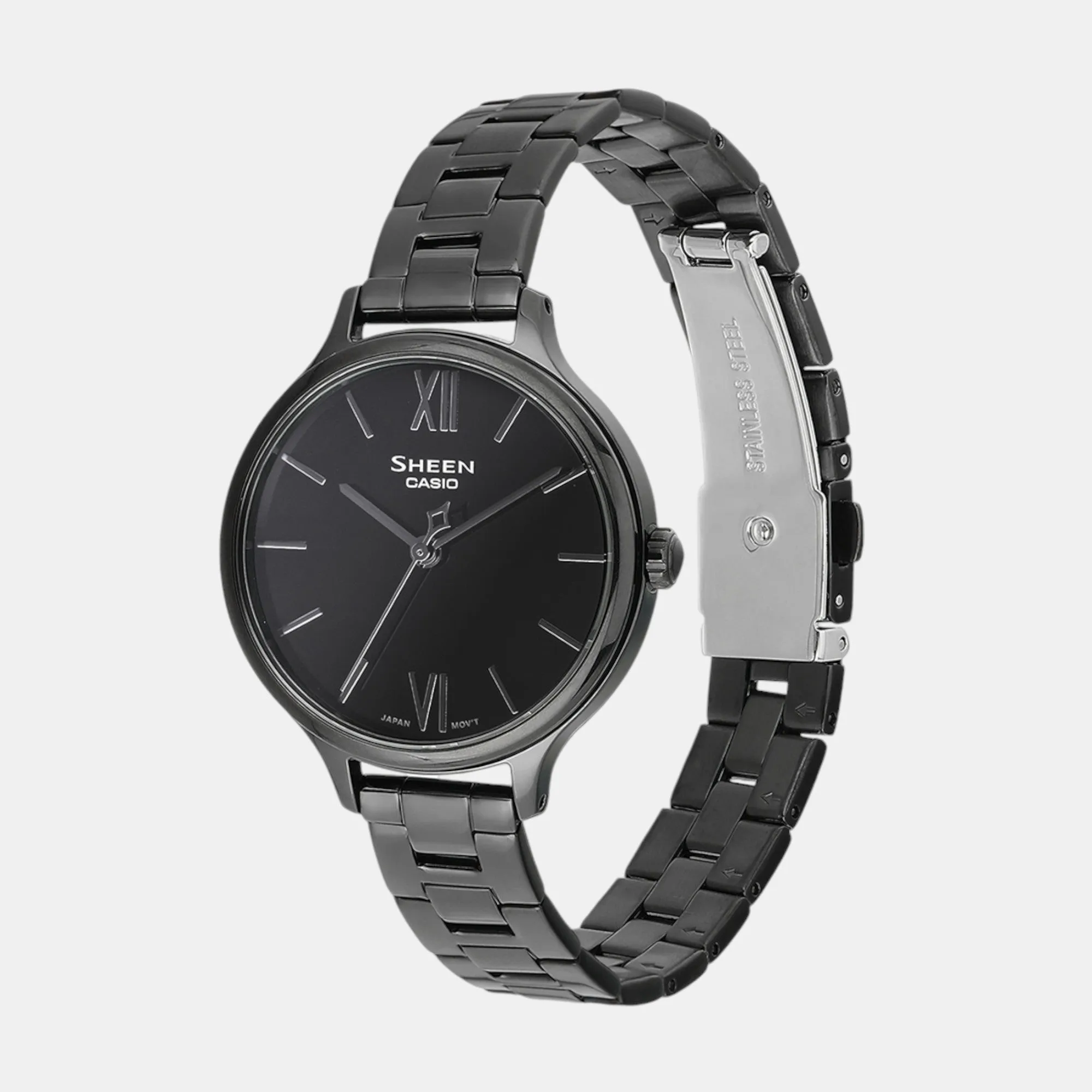 Sheen Women Quartz Black Dial Analog Stainless Steel Watch SHE-4560BD-1AUDF SH316