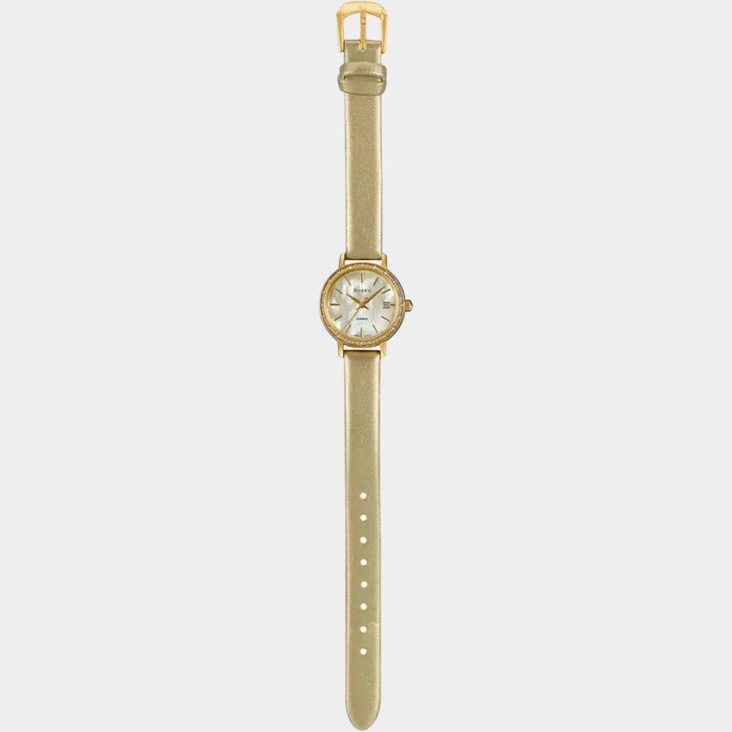 Sheen Women Mother of Pearl Dial Analog Leather Watch SH224 - SHE-4060GL-9AUDF