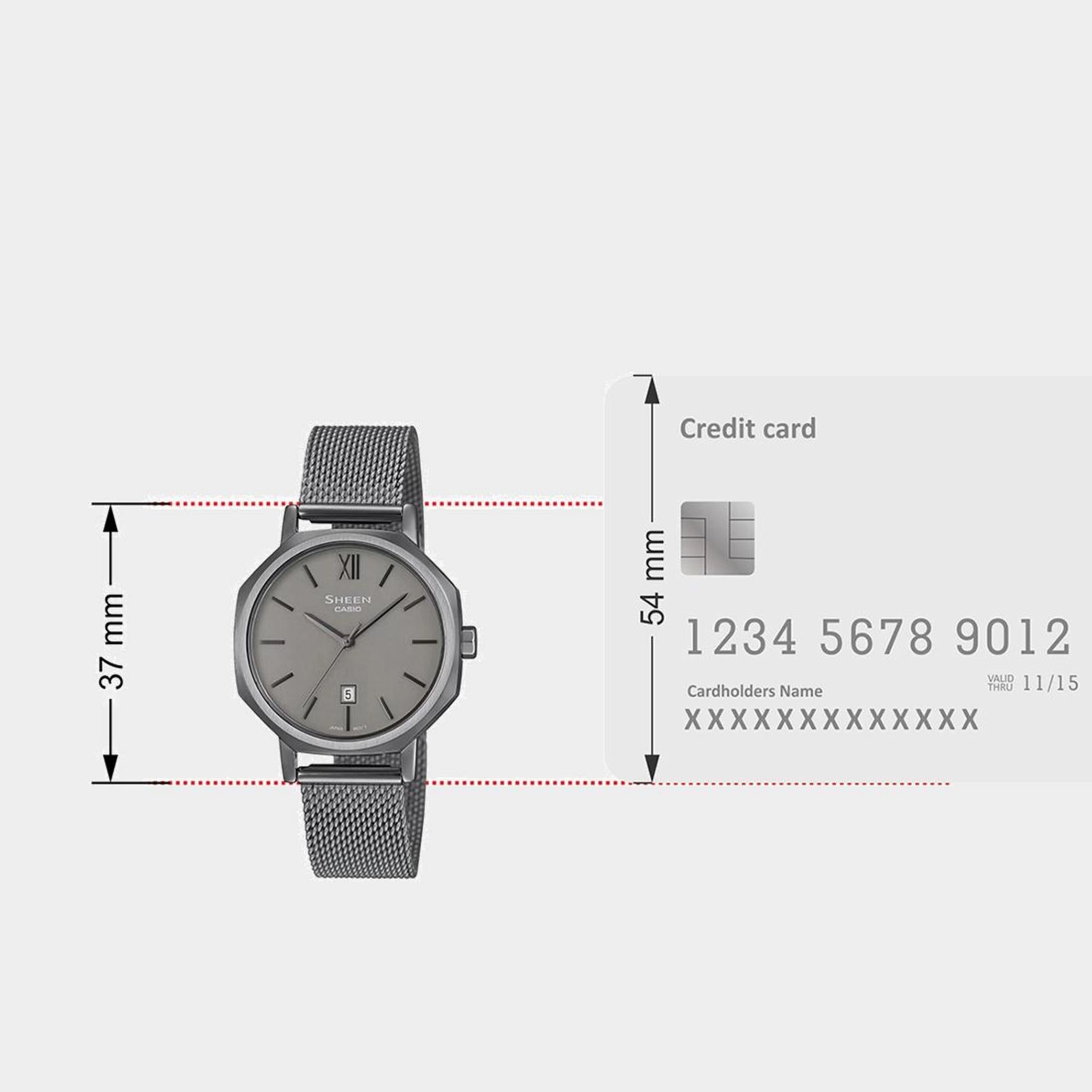 Sheen Women Quartz Grey Dial Analog Mesh Watch SHE-4554GYM-8AUDF SH315