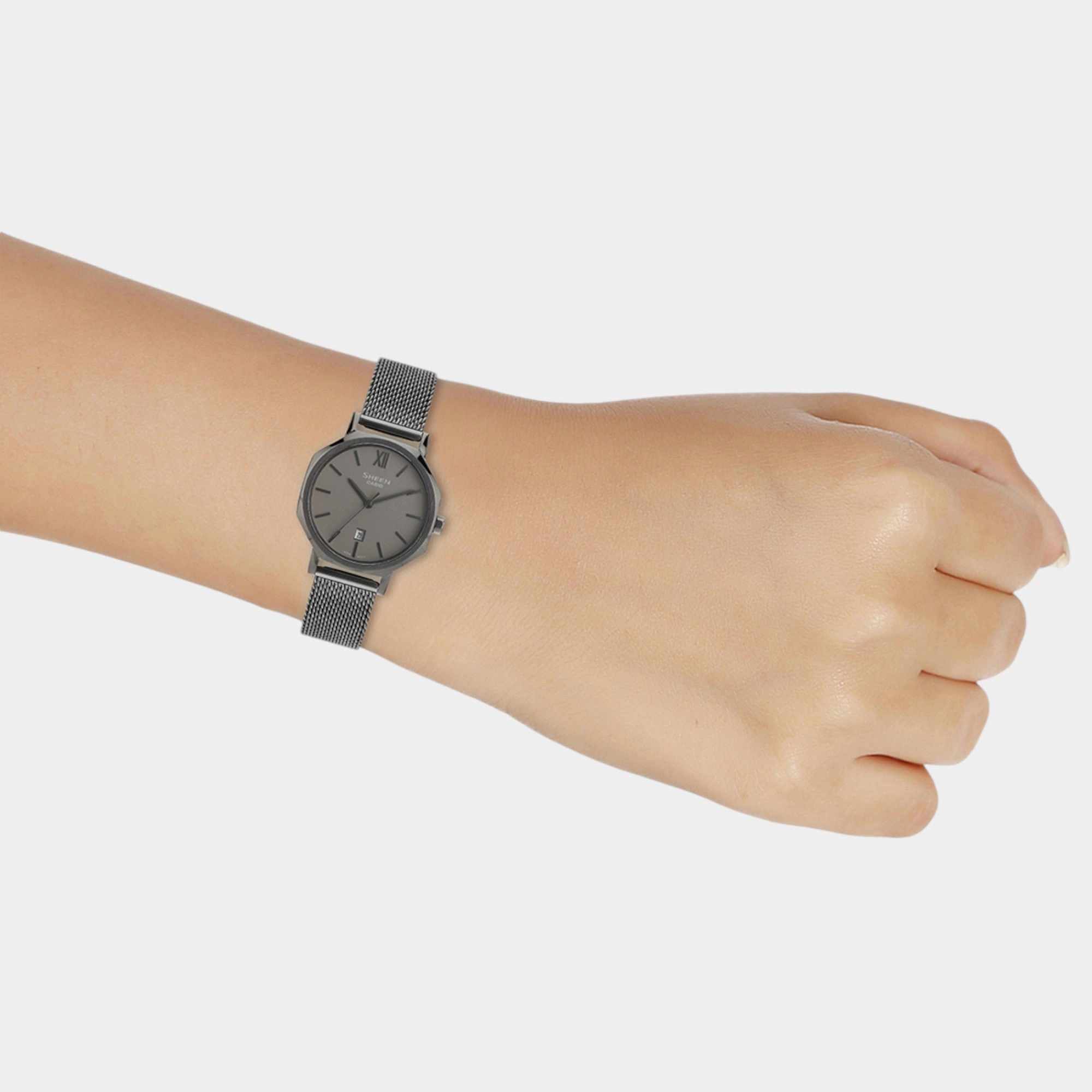 Sheen Women Quartz Grey Dial Analog Mesh Watch SHE-4554GYM-8AUDF SH315