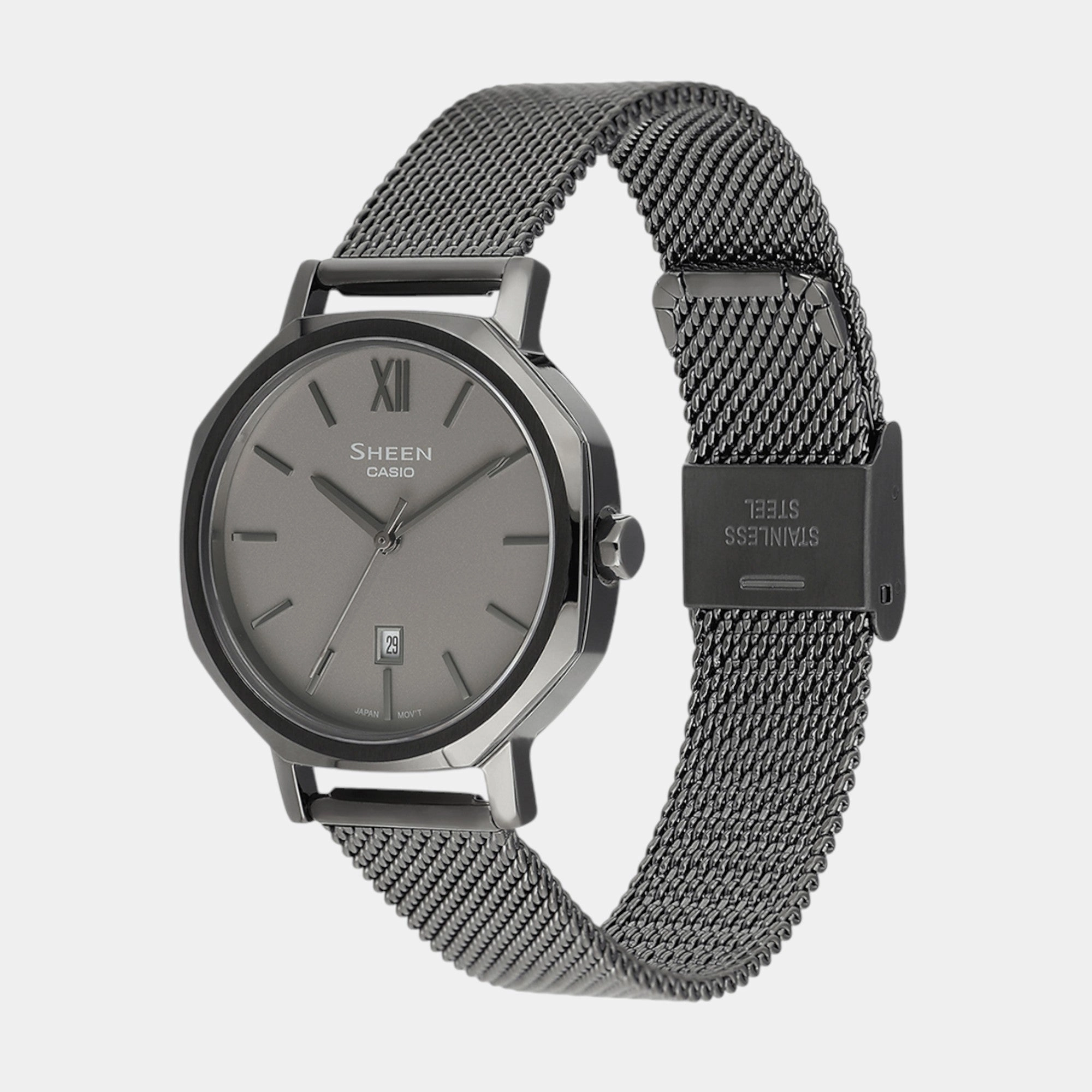 Sheen Women Quartz Grey Dial Analog Mesh Watch SHE-4554GYM-8AUDF SH315