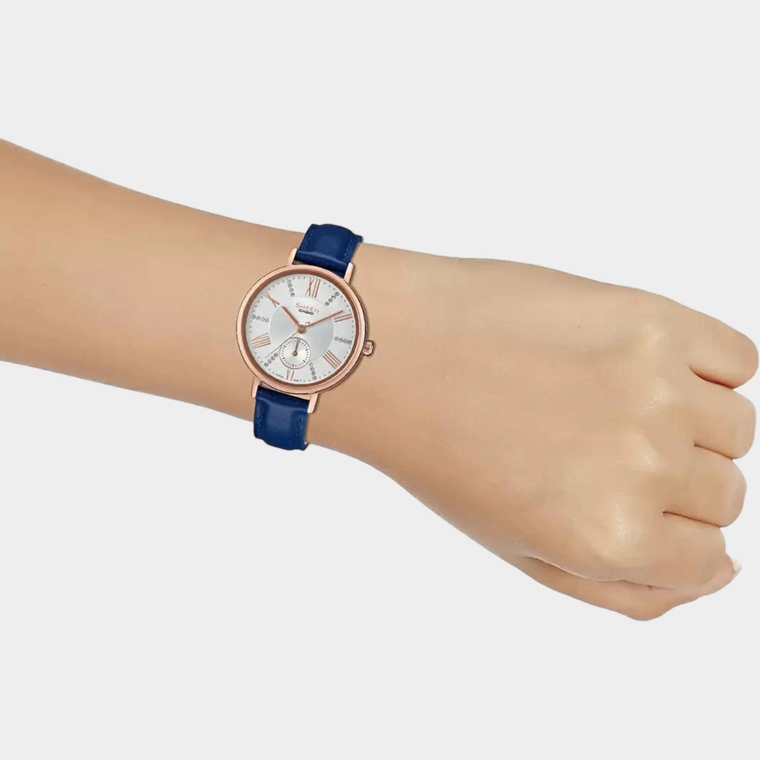 Sheen Women's Analog Leather Watch SX240 - SHE-3066PGL-7AUDF