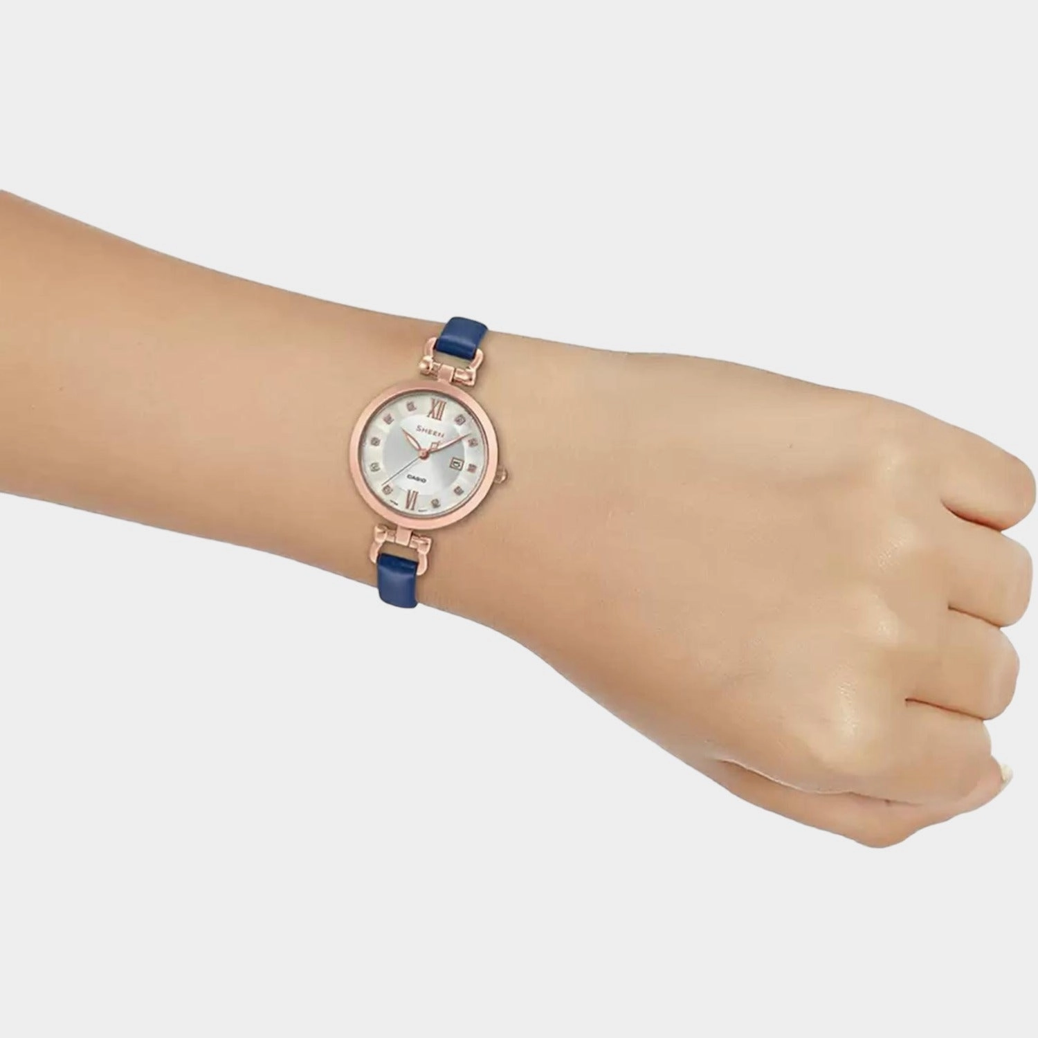 Sheen Women's Analog Leather Watch SX258 - SHE-4055PGL-7AUDF