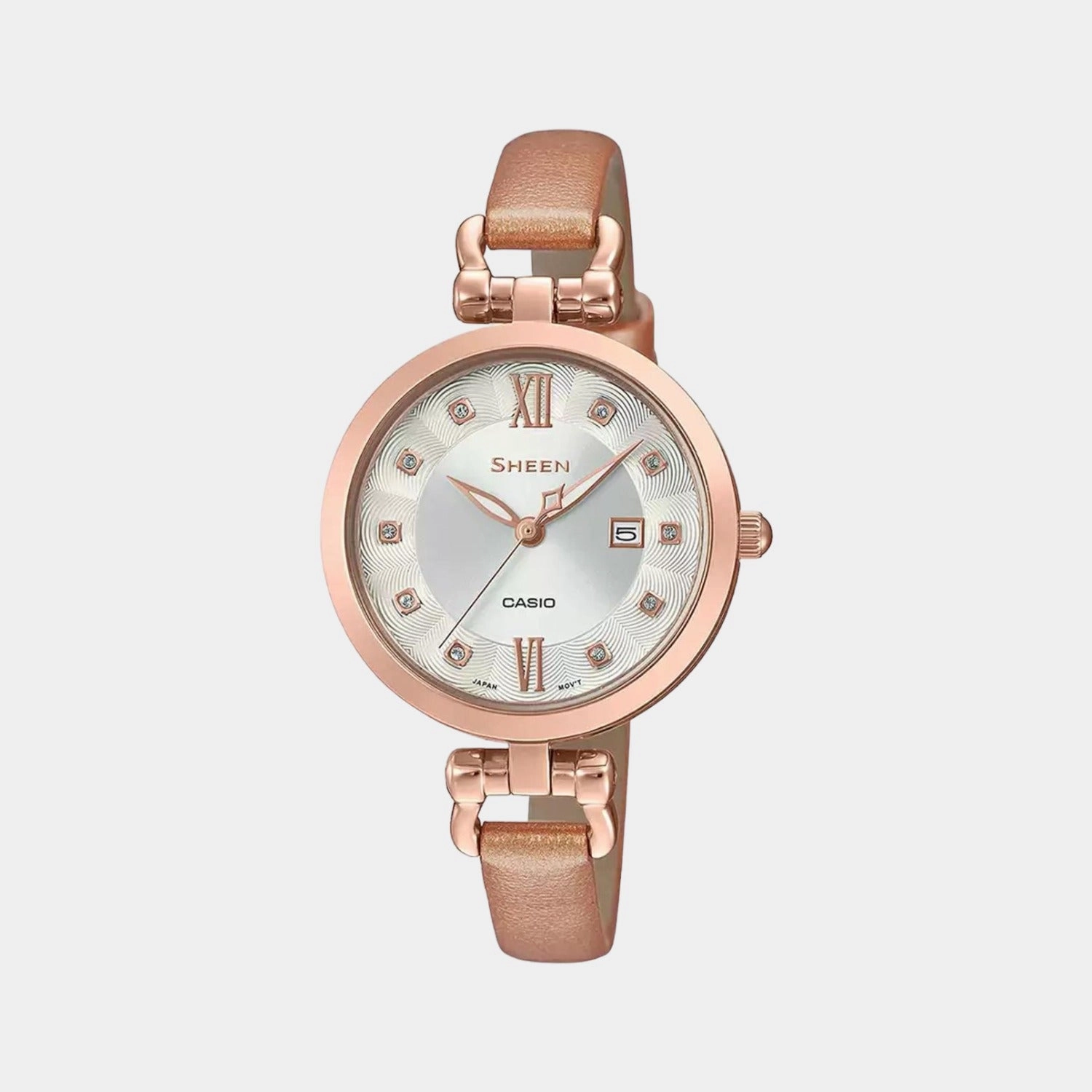 Sheen Women's Analog Leather Watch SX259 - SHE-4055PGL-7BUDF