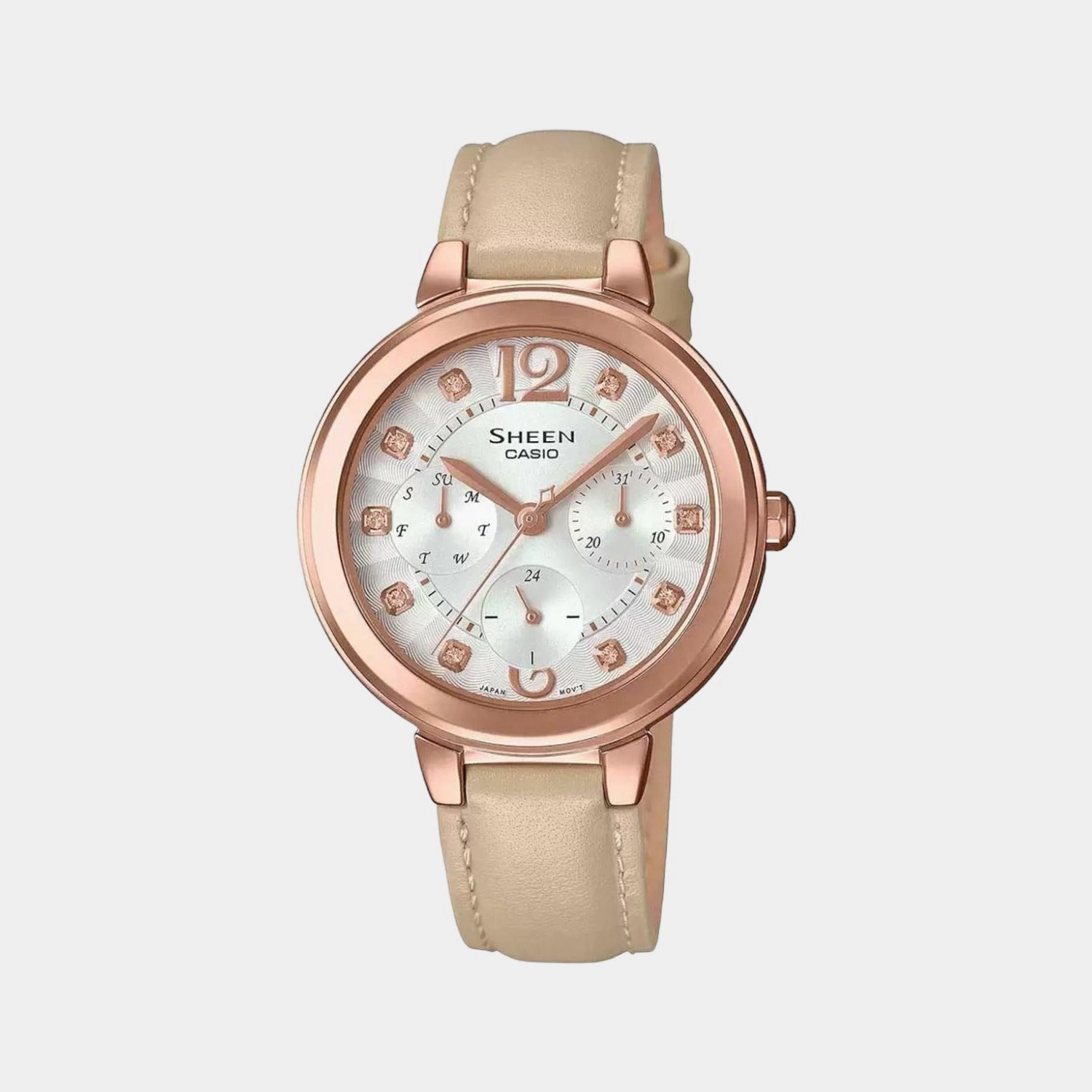 Sheen Women's Chronograph Leather Watch SH217 - SHE-3048PGL-7BUDR