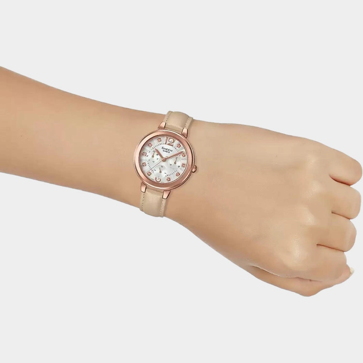 Sheen Women's Chronograph Leather Watch SH217 - SHE-3048PGL-7BUDR