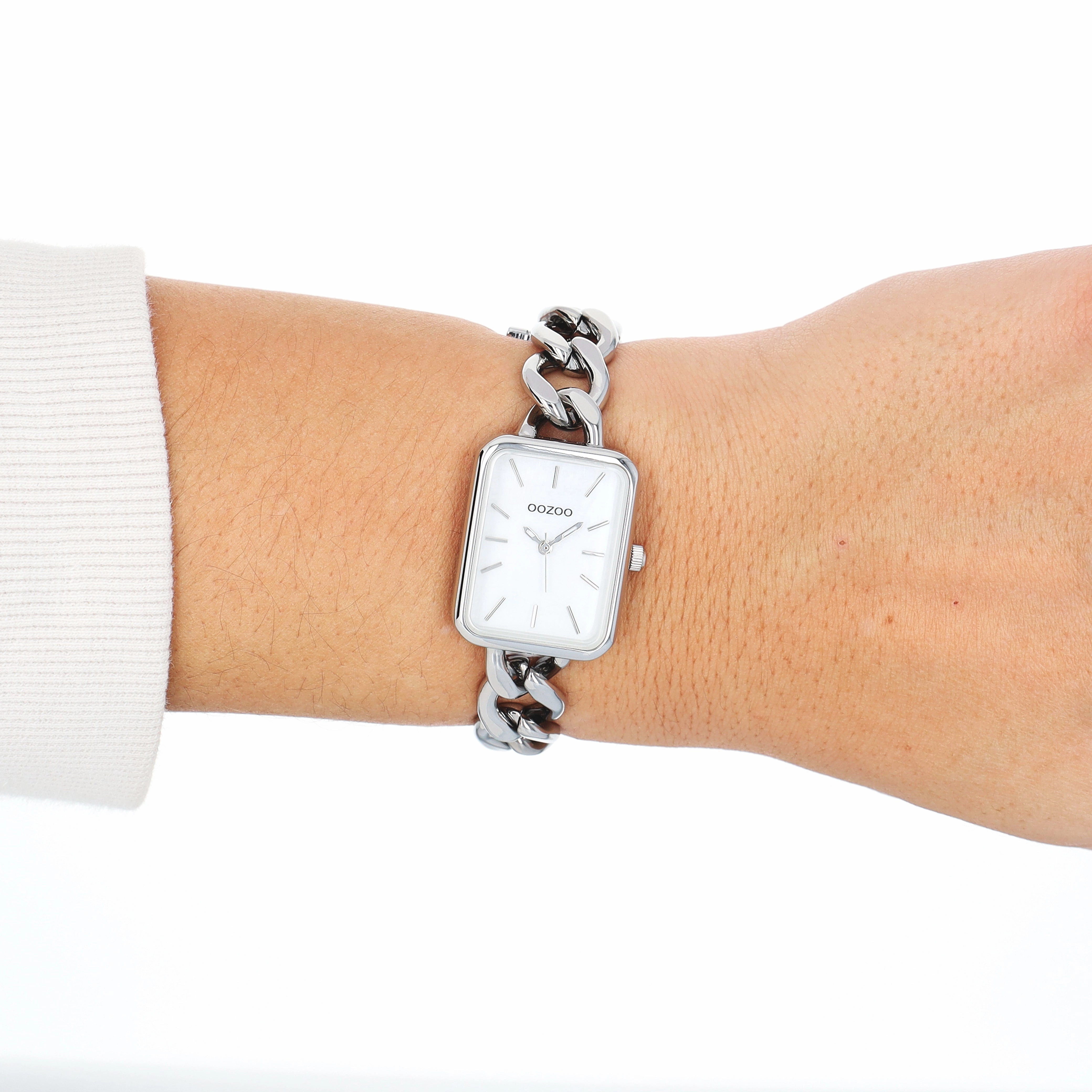 Silver coloured OOZOO watch with chain bracelet - C11130