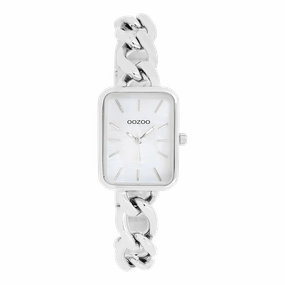Silver coloured OOZOO watch with chain bracelet - C11130