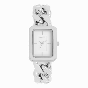 Silver coloured OOZOO watch with chain bracelet - C11270
