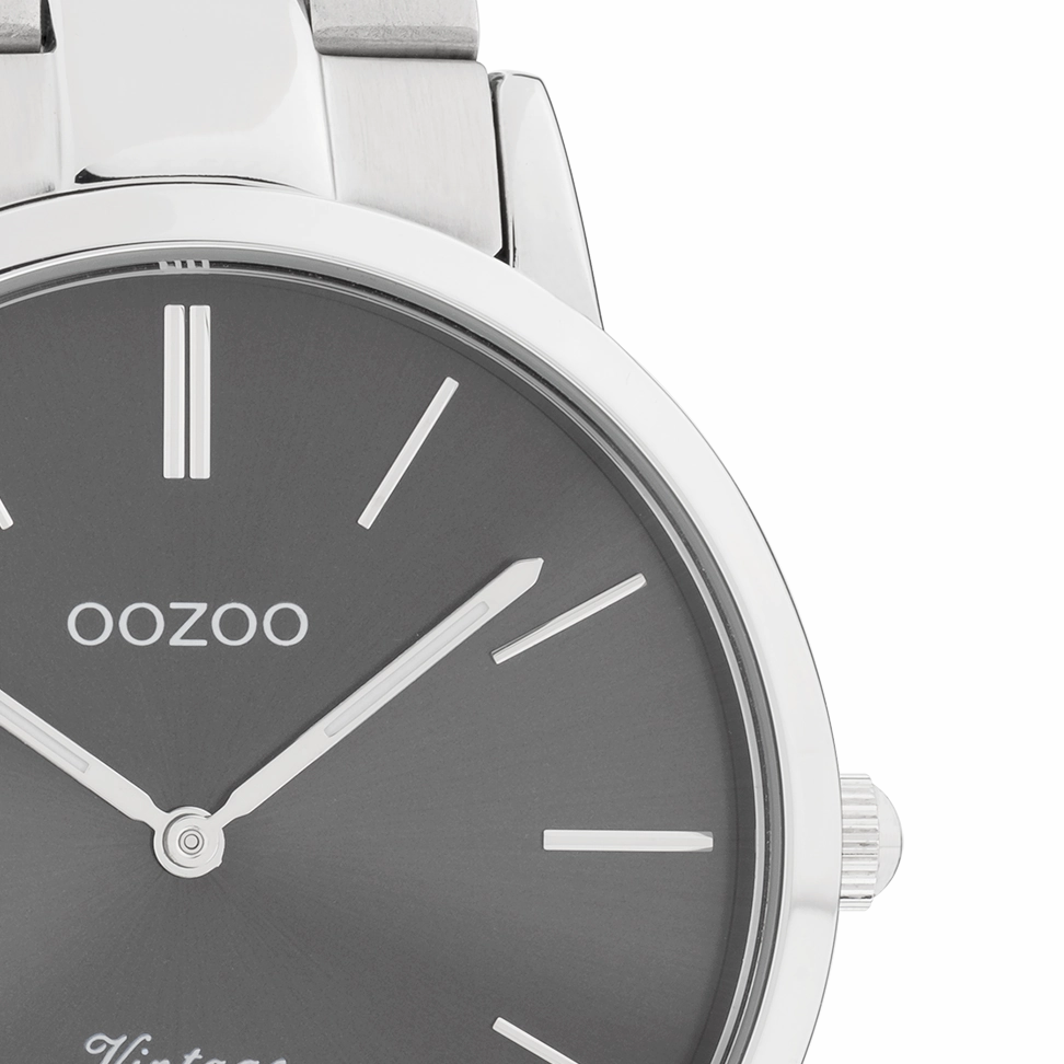 Silver coloured OOZOO watch with stainless steel bracelet - C20021